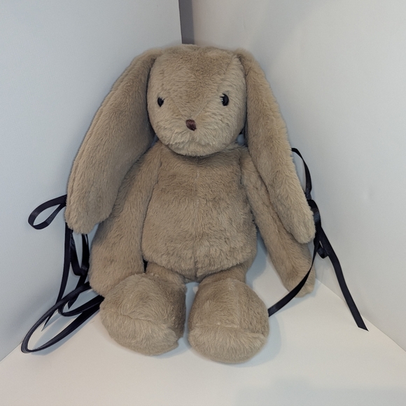 Faux Fur Bunny Ear Bag with Black Ribbon - Picture 5 of 5